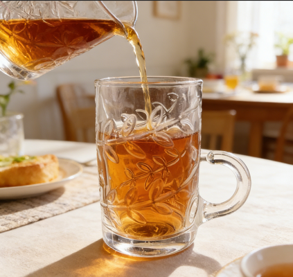 Set van 6 kristallen glazen kopjes van loodvrij kristalglas met een inhoud van 90 ml en een hoogte van 75 mm – Perfect voor thee- en koffieservice