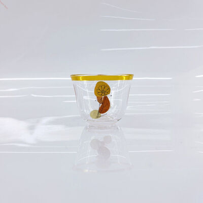 주문 6 PC Cawa Cups 65ml 금 림의 유리 Cawa Cups 식품 서비스 산업 및 호스텔리티 장소에서 음료의 작은 양을 제공하는 데 완벽 온라인 제조