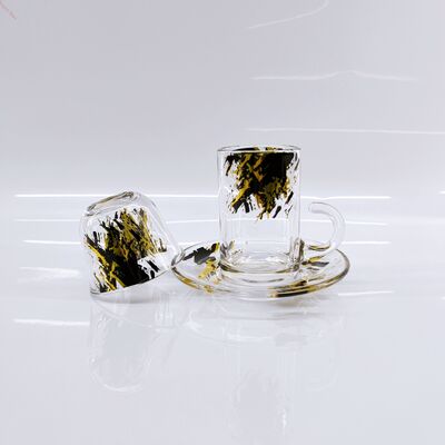 kopen Elegant Zwart & Goud Luxe 36-delige Glazen Kopjes Set – 12 Theekopjes, 12 Cawa Koffiekopjes & 12 Schoteltjes, Premium Drinkgerei voor Luxe Restaurants & Cadeaus online vervaardiging