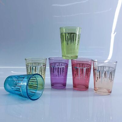 kopen Paarse Marokkaanse Glazen Theekopjes 120ml Arabische Glazen Theeset 6ST online vervaardiging