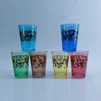 Beli Otentik Maroko Bir Cup Set 120ml Tradisional Clear Glass Tea Cup Arab / Dallah Set pembuatan online