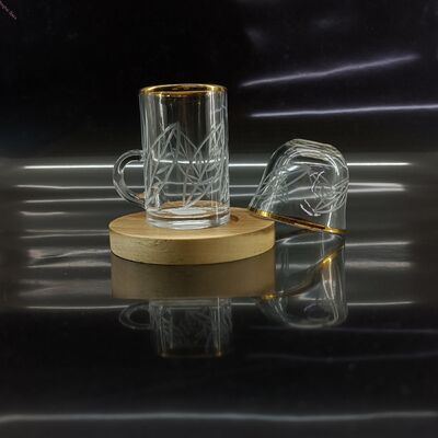 comprar Cafeterías / Oficinas Tazas de vidrio decorativas transparentes 18PCS Tazas de vidrio para té Fabricación en línea