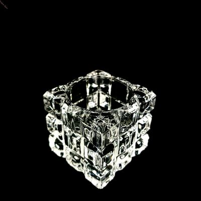 comprar Portavelas de Vidrio Transparente con Diseño Geométrico para Uso Decorativo de Tamaño Pequeño Fabricación en línea