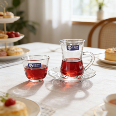 comprar 83ML 6 Tazas de té con 6 platillos y 6 tazas de café de vidrio grueso para uso diario Fabricación en línea