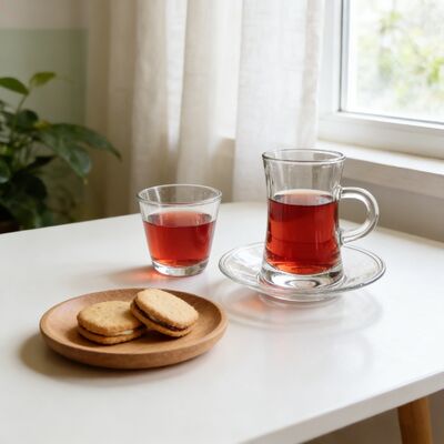 kopen Glas koffie thee kopjes Espresso 18 stuks Drinkende koffie kopjes met schotel online vervaardiging