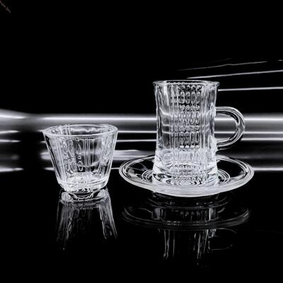 kopen 18 PCS Glas Theekop Set Op maat met Turkse Theekoppen En Schotels online vervaardiging