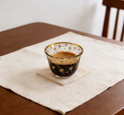 Buy Lead Free Crystal Glass Coffee Set 6 PCS Set Round For Office Home online manufacture