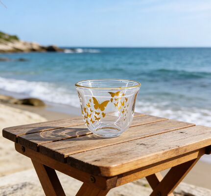 खरीदें व्यास 4.8 सेमी बहुमुखी 6 पीस कावा कप फूड ग्रेड ग्लास में वाणिज्यिक रसोई अनुप्रयोगों के लिए ऑनलाइन निर्माण