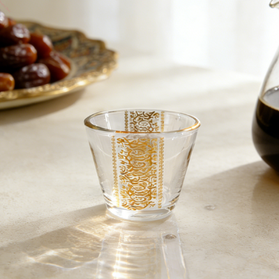 comprare Set di 6 tazze di caffè in vetro cristallino perfetto per il tradizionale servizio di caffè arabo e stili di caffè moderni con capacità di 60 ml fabbricazione online