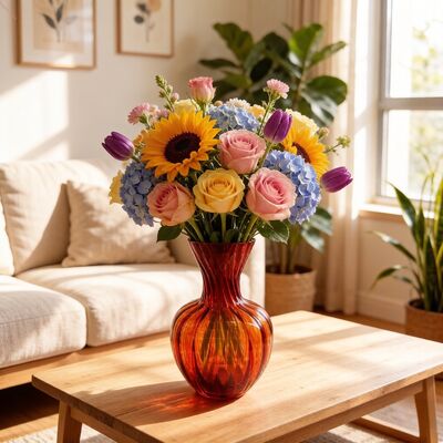 comprare Vaso in vetro alto 245 mm realizzato in cristallo senza piombo con lavorazione artigianale per un'elegante decorazione domestica fabbricazione online