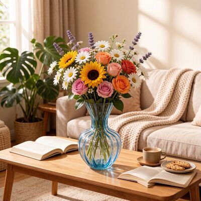 কেনা ১৬৫মিমি সর্বোচ্চ ব্যাসের সীসা-মুক্ত ক্রিস্টাল গ্লাস ফুলদানি, মার্জিত ফুলের সজ্জার জন্য কাস্টমাইজযোগ্য রঙ সহ অনলাইনে উৎপাদন