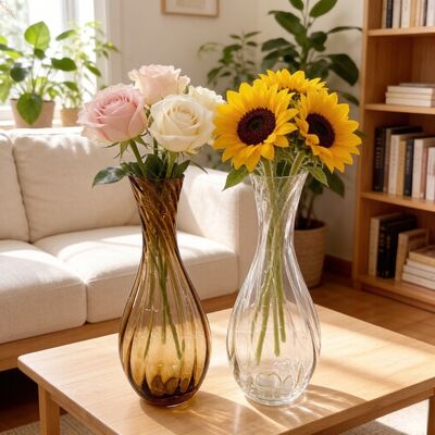 comprare Vaso in cristallo senza piombo da 125 mm di diametro massimo con lavorazione artigianale per eleganti decorazioni per la casa e per eventi fabbricazione online