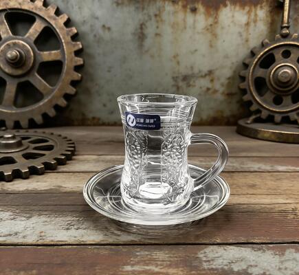 kupować Szklana filiżanka i spodek do herbaty dla miłośnika herbaty, kubek 83 ml do picia kawy latte produkcja online