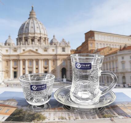 comprare Set di tazze di vetro e tazze di caffè di lusso fabbricazione online