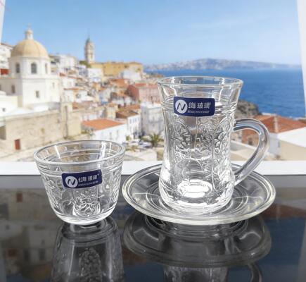 acheter Boîte Cadeau 18pcs Tasse à Thé en Verre Soucoupe Tasse à Café Mini Tasse à Café avec 83ML & 65ML fabrication en ligne