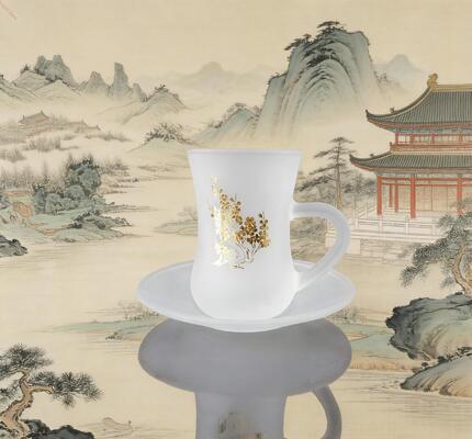 comprar Conjunto de 12 copos de vidro com design de efeito fosco para chá vermelho, capacidade de 83ml, altura de 78mm Fabricação em linha