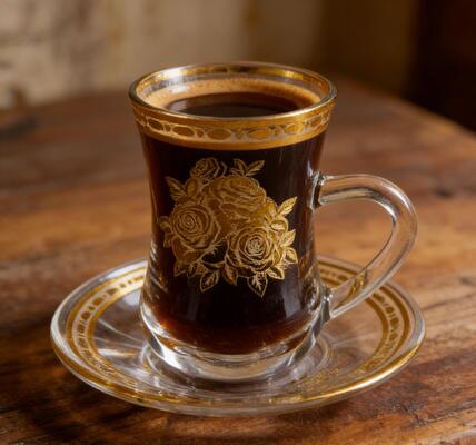 comprare 12 PCS Set Royal Coffee Tea Decorative Glass Cup con 6 tazze e 6 piatti fabbricazione online