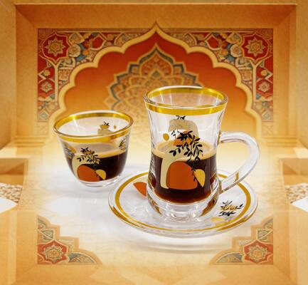 comprar Copo de vidro de qualidade superior com decoração de flores coloridas 83ml Volume 18PCS Fabricação em linha