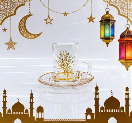 comprar 12 Peças Conjunto de Xícara e Pires | Elegante Decoração de Árvore Dourada Vidro de Cristal Sem Chumbo - Ideal para Serviço de Chá e Presentes Fabricação em linha