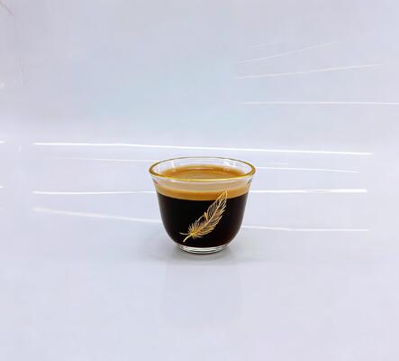 Buy 6PCS Crystal Clear Glass Cup 65ML Espresso Glass Cups Set With Golden Flower online manufacture