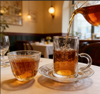 Buy 36Pcs Floral Pattern Glass Tea Cup & Saucer Set with Cawa Cups |– Perfect for Tea & Cawa Coffee Service online manufacture