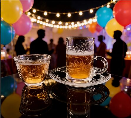 কেনা 6 পিসি তুর্কি গ্লাস চা কাপ, 18 পিসি লাইটওয়েট ক্লিয়ার গ্লাস কাপ ক্লাসিক স্টাইল অনলাইনে উৎপাদন