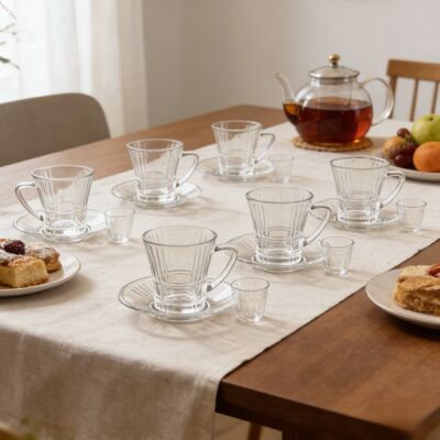 kaufen Langlebige Glas-Trinksets, 12-teiliges Set, 6 türkische Tassen, 6 Untertassen, 110 ml Fassungsvermögen pro Tasse, perfekt für Catering-Services und die Gastronomie Online-Herstellung