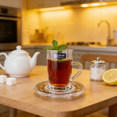 kaufen 12-teiliges Set Glas-Teetassen 6 Stück Türkische Tassen 6 Stück Untertassen Transparente oder kundenspezifische Glas-Tassen-Sets für die Gastronomie und Eventplaner Online-Herstellung