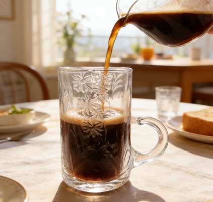 Buy Elegant Set of 6 Glass Tea Cups 75mm Height with Practical Capacity Serving for Cafes, Restaurants and Offices online manufacture