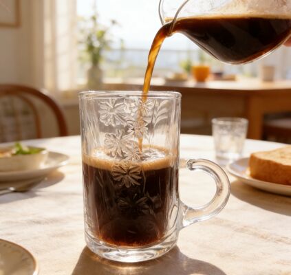 comprare Elegante Set di 6 Tazze da Tè in Vetro Altezza 75mm con Capacità Pratica per Caffetterie, Ristoranti e Uffici fabbricazione online