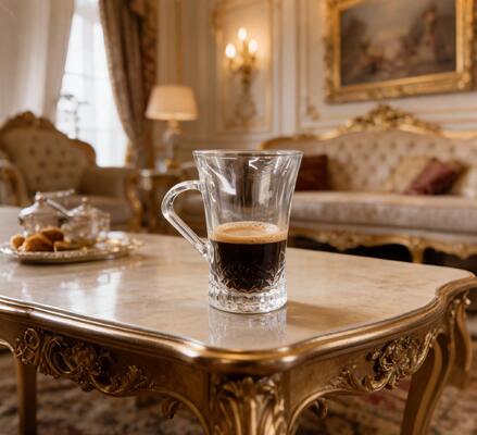 কেনা ভারসাম্যপূর্ণ গঠন প্রিমিয়াম গ্লাস কাপ ৯৮ মিলি কফি গ্লাস কাপ সীসা-মুক্ত অনলাইনে উৎপাদন