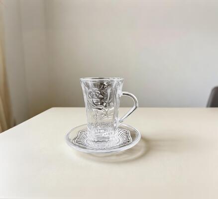 ซื้อ การออกแบบรูปดอกกุหลาบ ชุดแก้วแก้ว 3.35oz เครื่องทําแก้วแก้วพรีเมี่ยม การผลิตออนไลน์