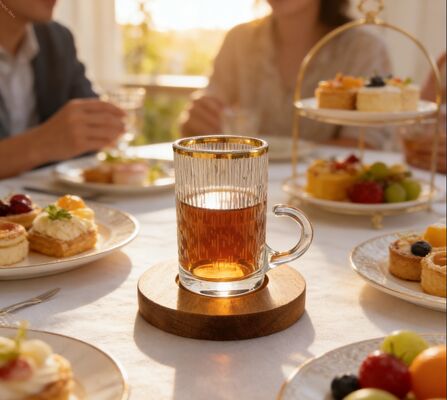 comprar Conjunto de 6 linhas de design de xícaras de chá para chuva. Diâmetro da boca de cada xícara 48 mm. Ideal para uso familiar, chás da tarde ou reuniões. Fabricação em linha