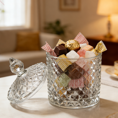 comprar Taças de chocolate de vidro com aberturas largas para fácil acesso e reabastecimento ideais para buffets de doces e exibições de varejo Fabricação em linha