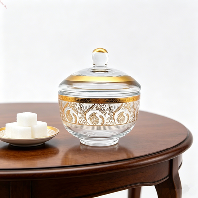 acheter Bols à bonbons en verre de qualité alimentaire avec couvercle, capacité de 0,25 L, ronds et transparents fabrication en ligne