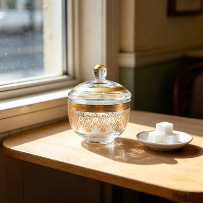 comprar 230g Tazones Pequeños para Dulces, Tazones Decorativos de Vidrio Transparente para Dulces con Tapa Fabricación en línea