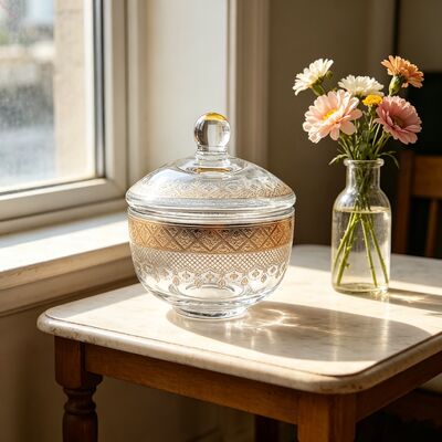 Beli Crystal Glass Handmade Sugar Bowl 230g Berat modern gula mangkuk pembuatan online