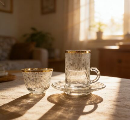 comprar Vaso de Vidrio y Platillos, Juego de 18 Vasos Transparentes de Vidrio Fabricación en línea
