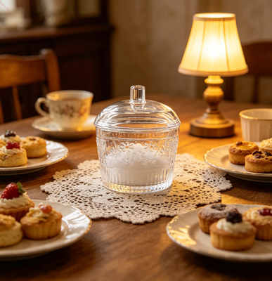 주문 높이 125mm 우아한 유리 사탕 그릇 소매 디스플레이 및 특별 이벤트 스타일링에 이상적입니다 온라인 제조