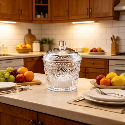 kopen Glas Decoratieve glazen snoepbakken OEM ODM Versatile Elegante heldere bakken Geschikt voor het opslaan van snoep en cadeau presentatie online vervaardiging