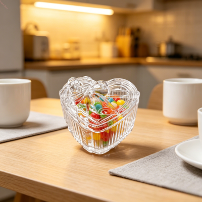 acheter Diamètre maximal 76 mm Bouteilles de bonbons en verre en forme de cœur Fonctionnelle et attrayante pour les restaurants fabrication en ligne