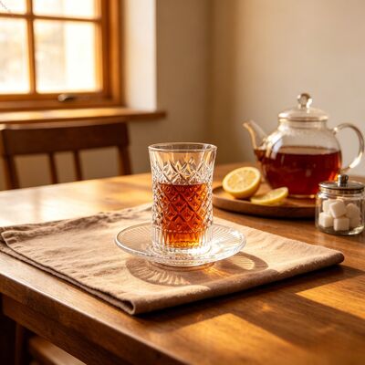 Buy Lead-free Crystal Glass Elegant Glass Cup Sets 6pcs Turkish Cups 6pcs Saucers Modern Design Style Suitable for Hotels Restaurants and Corporate Gifting online manufacture