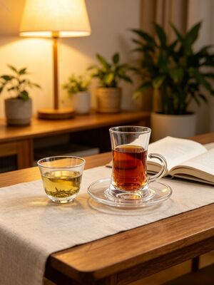 Buy Durable Glass Drinking Sets 6pcs Turkish Cups 6pcs Saucers 6pcs Cawa Cups Suitable for Hotels Bars Restaurants and Food Service Providers online manufacture