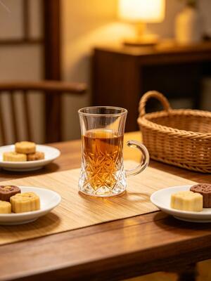 購入 透明グラス茶カップセット 6個セット トルコ杯 5パターン スタイリッシュ透明カップ 茶好きやカフェに理想的です オンライン製造