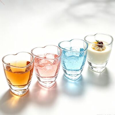 Buy Cute Heart Shaped Transparent Lead-Free Crystal Glass Cups Multipurpose Tumblers for Versatile Drinking & Dessert Serving Glassware online manufacture