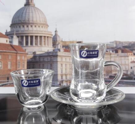 36PCS Coffee Tea Cups and Saucers Set Premium Glass Elegant Drinkware for Party Service